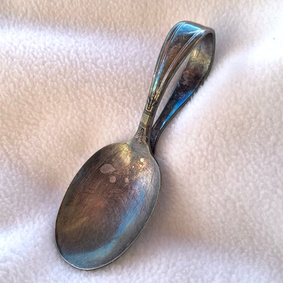 Oneida Silver Plate Baby Curled Handle Spoon - Picture 5 of 8